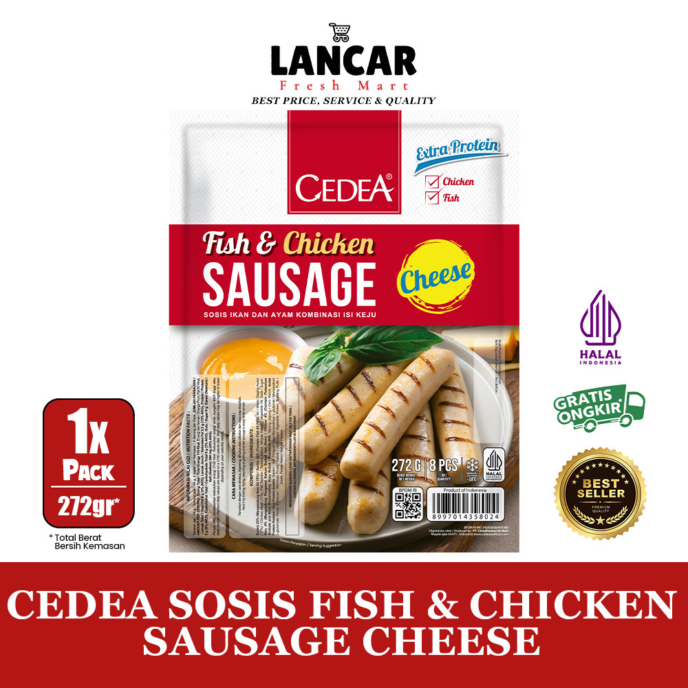 

CEDEA SOSIS IKAN DAN AYAM KOMBINASI ISI KEJU / CEDEA FISH DAN CHICKEN SAUSAGE CHEESE 272GR