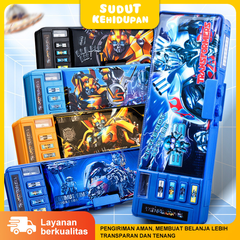 

Pencil Case Transformer Multifungsi dengan Kunci Rahasia Pencil Case untuk Anak Laki-Laki Tas Pensil untuk Taman Kanak-Kanak