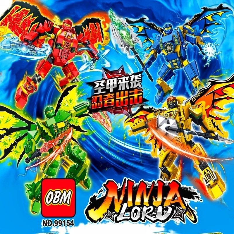 mainan ninjago robot sayap gagah keren lengkap dengan  senjata 99154 kay jay cole lloyd