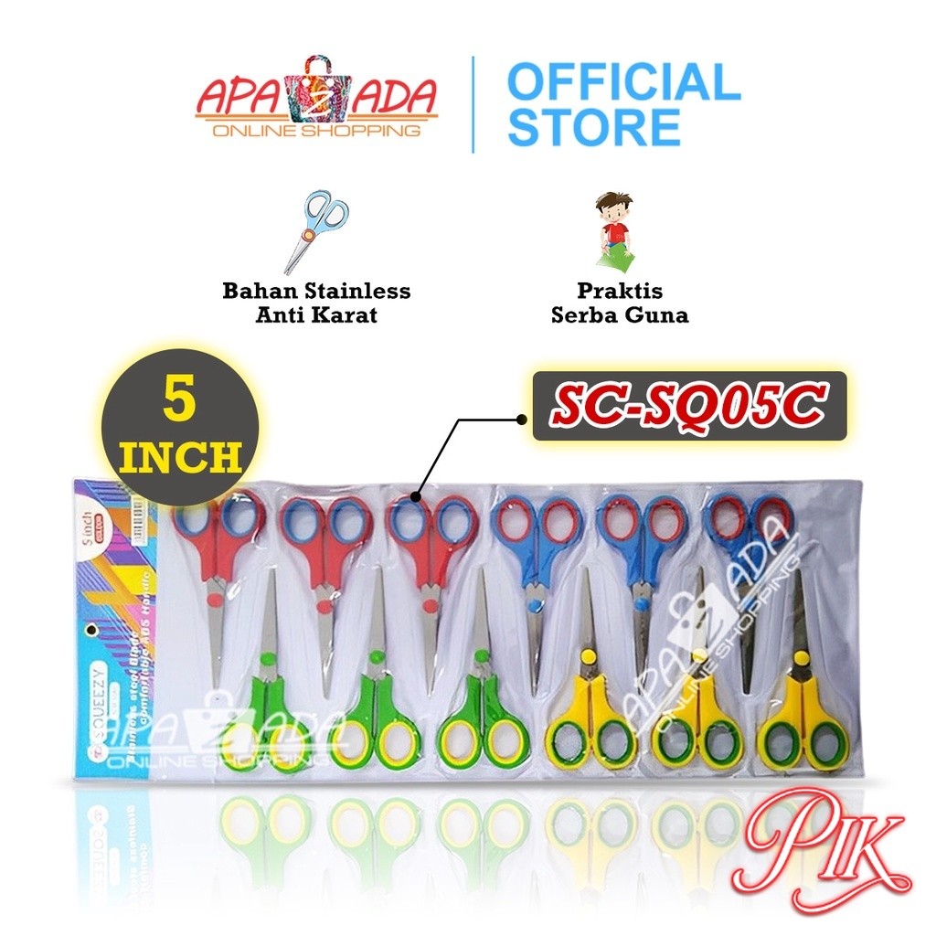 

Gunting Kain Kertas Kantor Stainless [4 Pcs] / Gunting Anak Sekolah Serbaguna / Gunting SC-SQ05