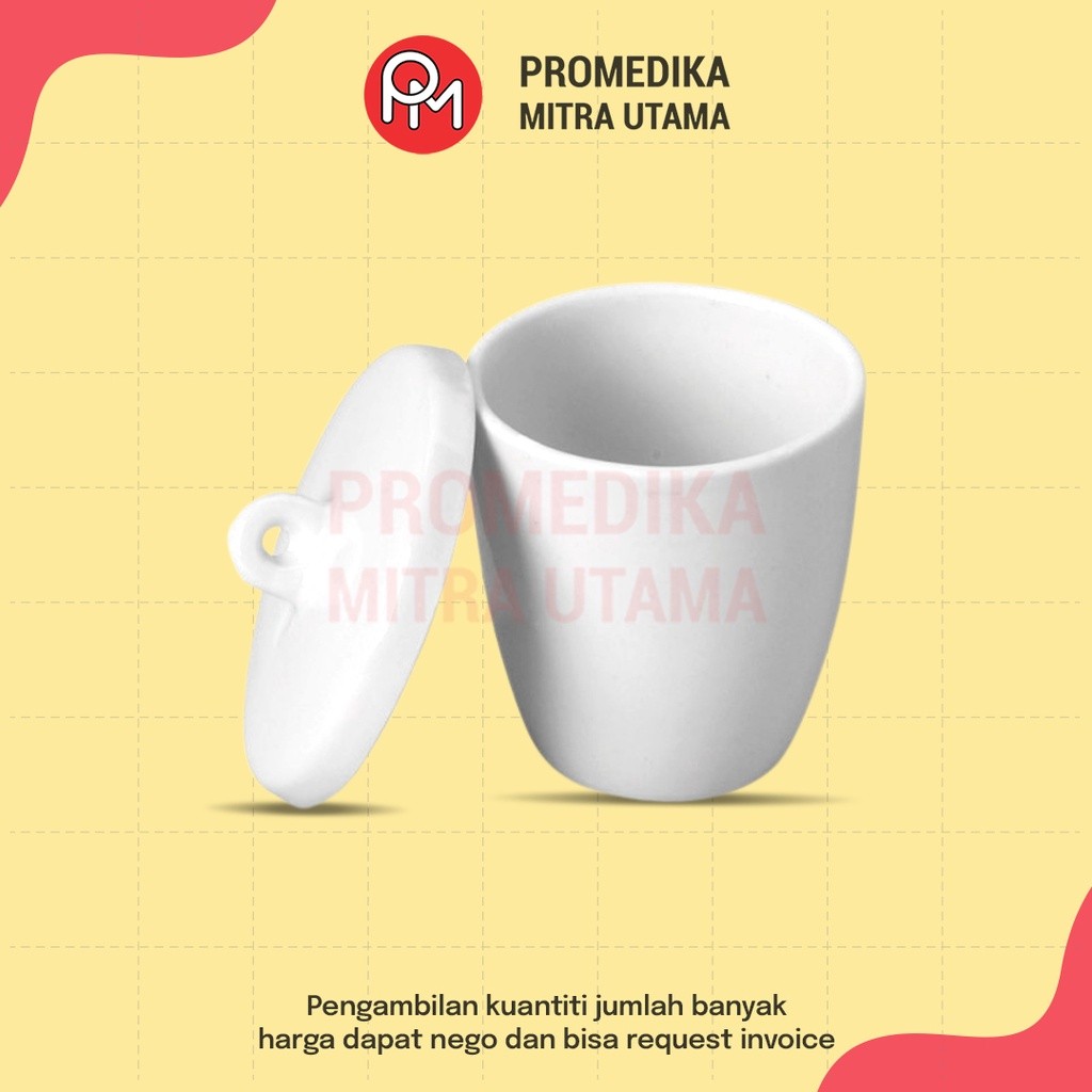 Cawan Krusibel Porselen Dengan Tutup | Peralatan Laboratorium
