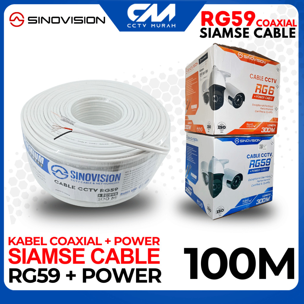 Kabel Coaxial CCTV RG59 100 Meter, 50 Meter, 25 Meter, Kabel CCTV RG59 Coaxial 100 Meter