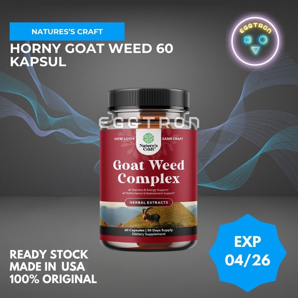 Nature's Craft Horny Goat Weed 1000mg 60 kapsul tongkat ali saw palmetto panax ginseng MACA Stamina 