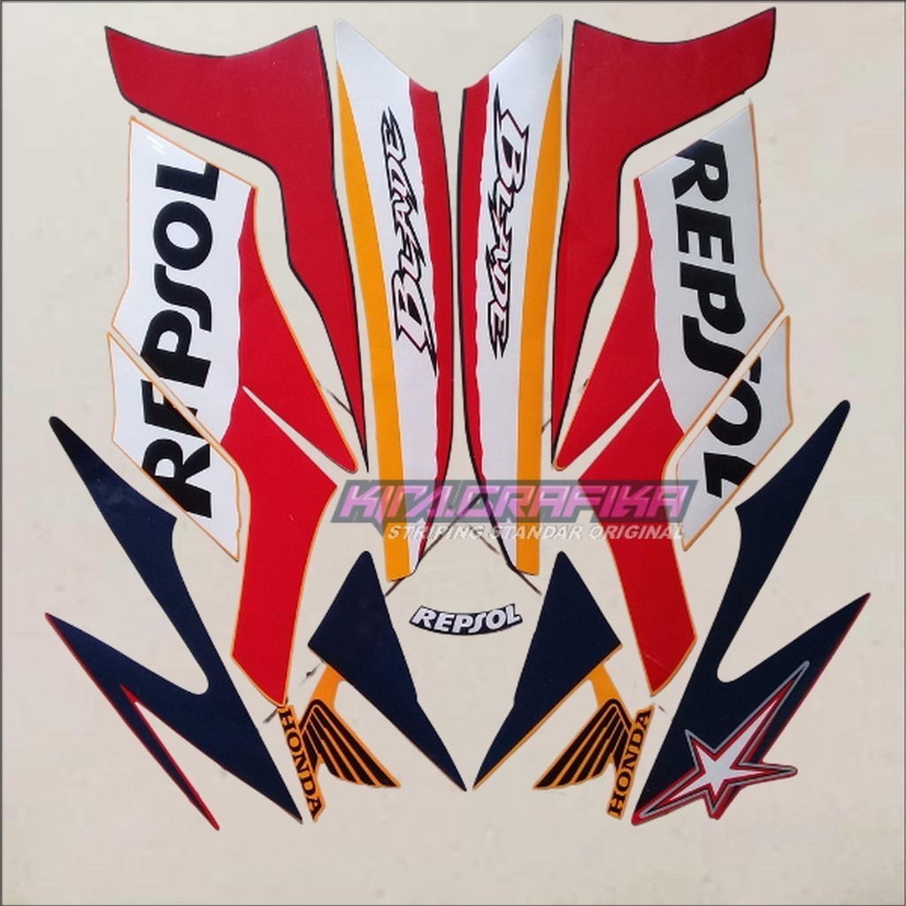 STRIPING STANDART HONDA BLADE REPSOL 2009 STIKER BODY BLADE REPSOL 2009 LIS BODY BLADE 2009 TERMURAH