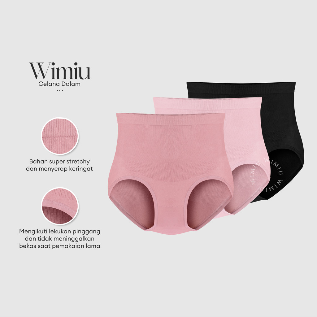 Wimiu 3PCS Celana Dalam Korset Jumbo Panty CD Korset Maxi Premium Wanita Perempuan 300078