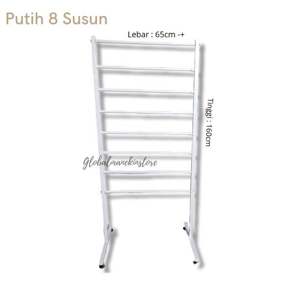 Rak Jilbab Besi susun Rak Kerudung Minimalis - 8 susun putih