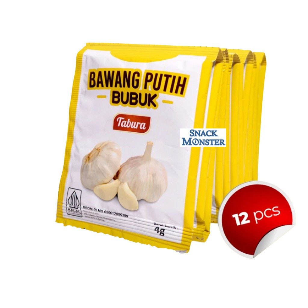 

Tabura Bawang Putih Bubuk Renceng - Netto 12 sct x 4 gr