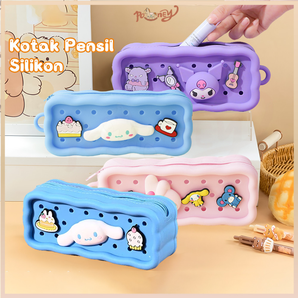 

​​Poney​​ Kotak Pensil Silikon DIY Kartun Pensil Case Kartun Tempat Pensil anak