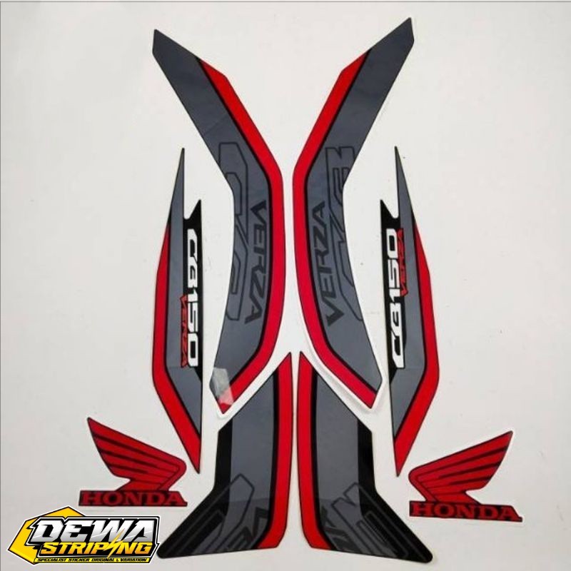 Striping sticker lis body honda cb verza thn 2018 2019 2020 full hitam merah