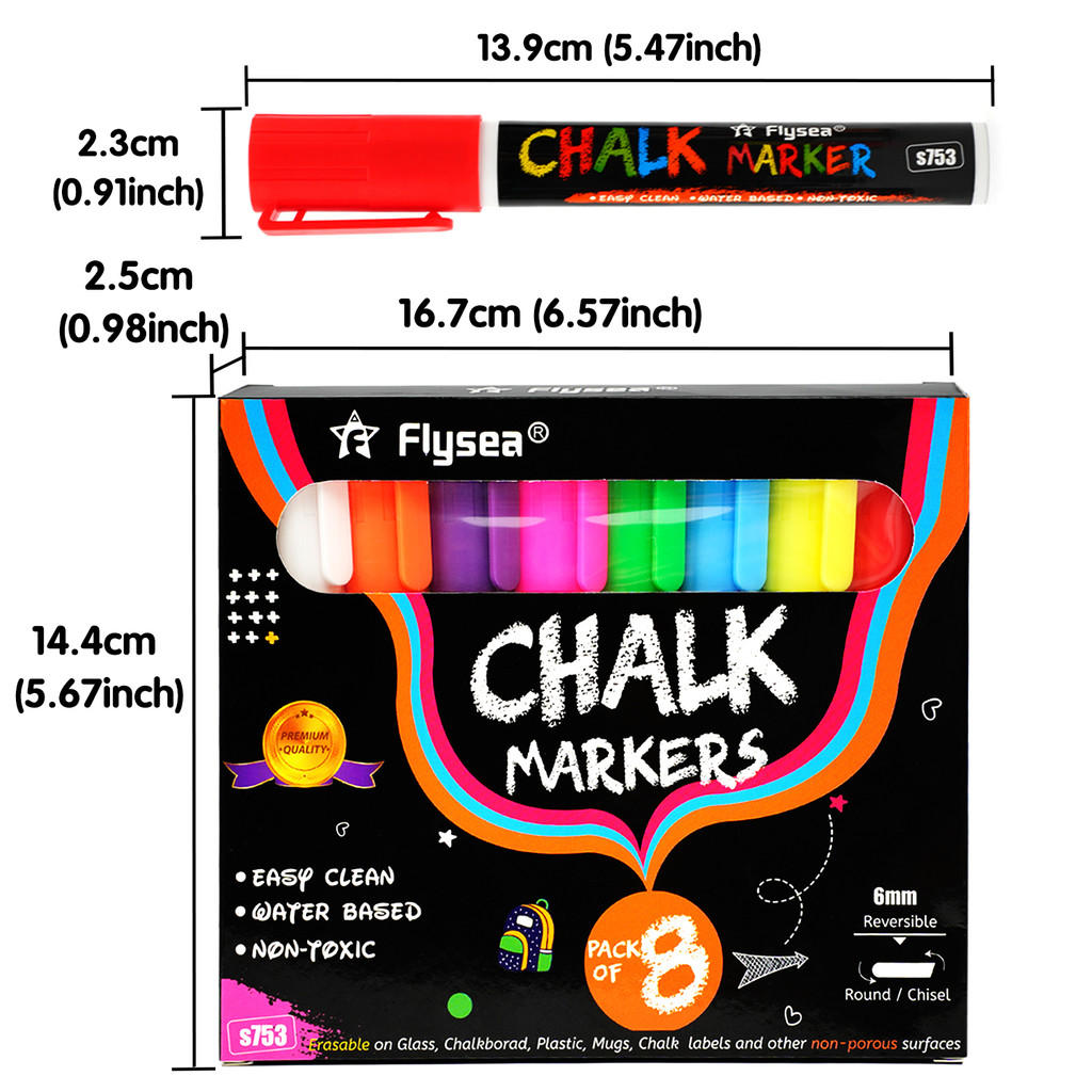 

8PCS/Set Liquid Chalk Marker Pens Erasable Multi Colored Highlighters LED Writing Board Glass Window Art 8 Colours Marker Pens