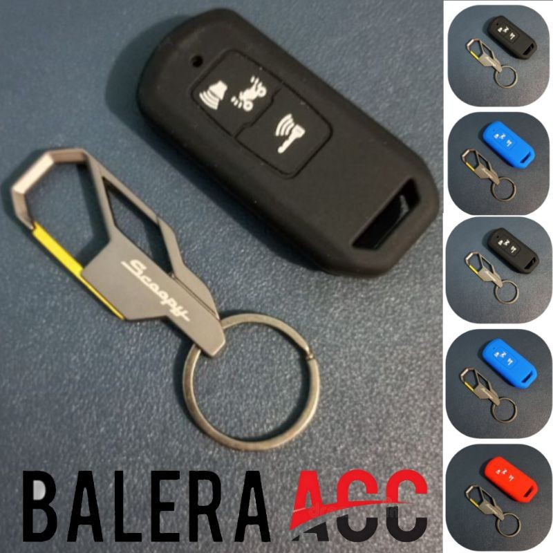 Paket gantungan kunci Logo scoopy Dan Cover Remot Scoopy 2023 - 2024