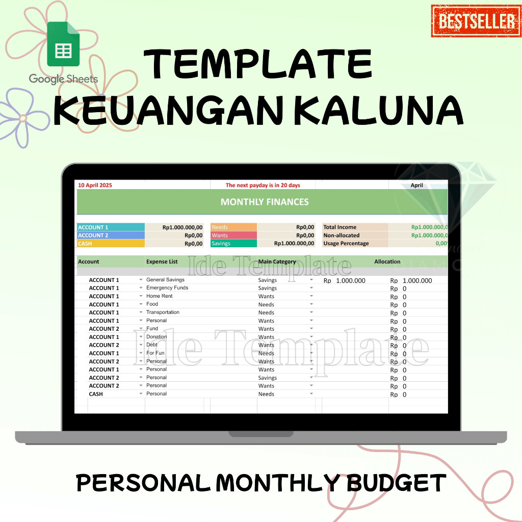 (74) Template Keuangan Kaluna Home Sweet Loan - Template Spreadsheet Keuangan Template Excel Keuanga