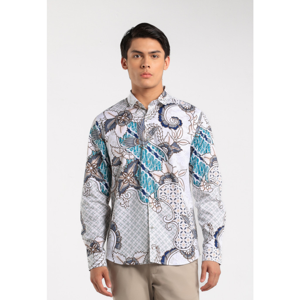 MOC - Kemeja Batik Pria Lengan Panjang Suphanburi - Beige