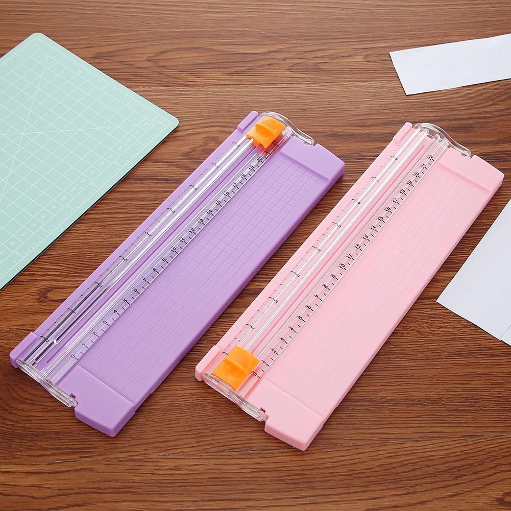 

Plastic Titanium Paper Trimmer 27x8.5cm Scrapbooking Tool Precision with Automatic Security Safeguard Side Ruler for Craft Paper