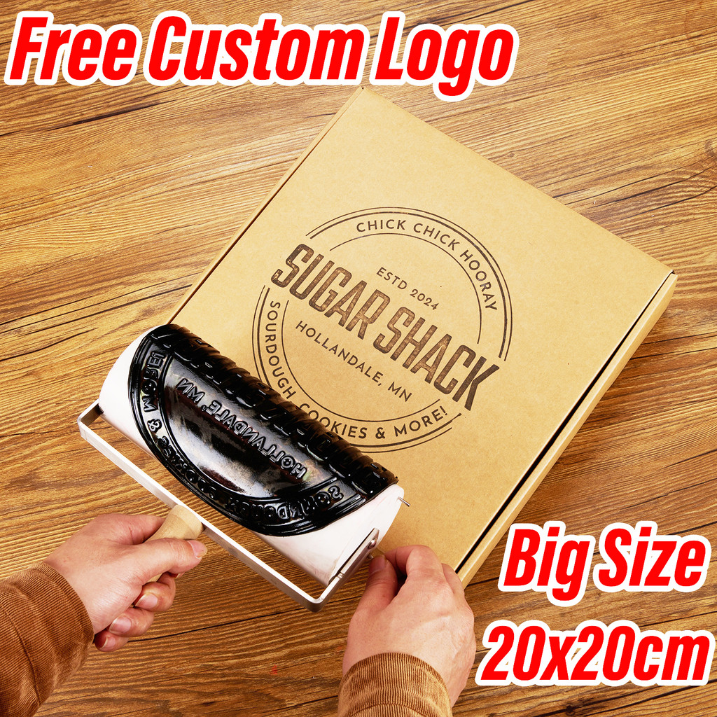 

Custom Roller Stamps Large Size Logo Wooden Stamp Personalized Seal for Business Paper Packaging Wedding Invitation Seals Gift