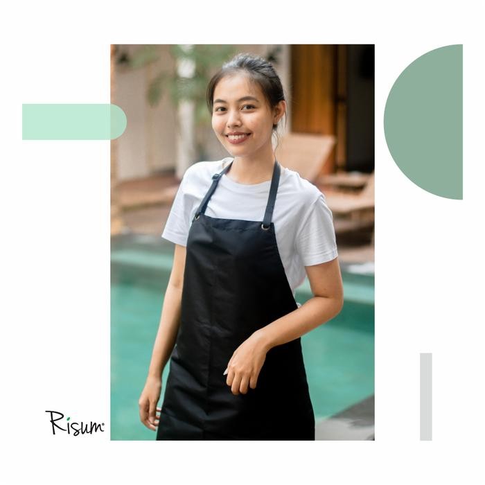 Apron Waterproof/ Anti Air Risum - Hitam     Terlaris
