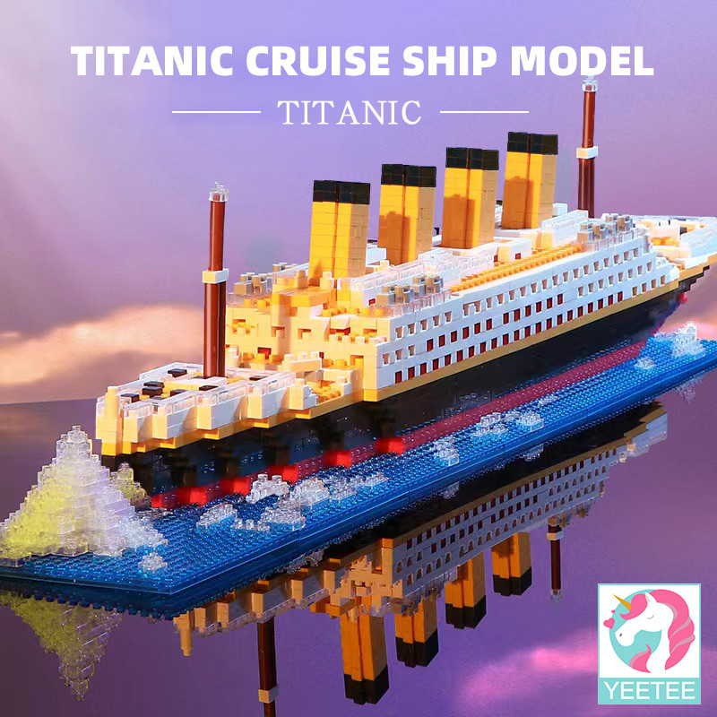 prabuaranSHOPBesarMainan kapal Titanic 6000 pcs /Mini Bricks Model Titanic Cruise Ship Model Boa/ Ma