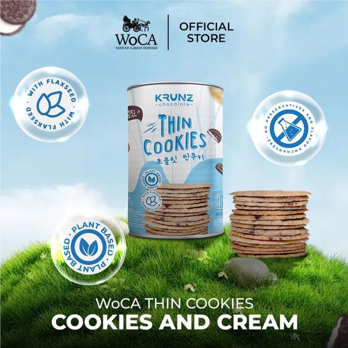 

WoCA Krunz Chocolate Thin Cookies and Cream Terlaris