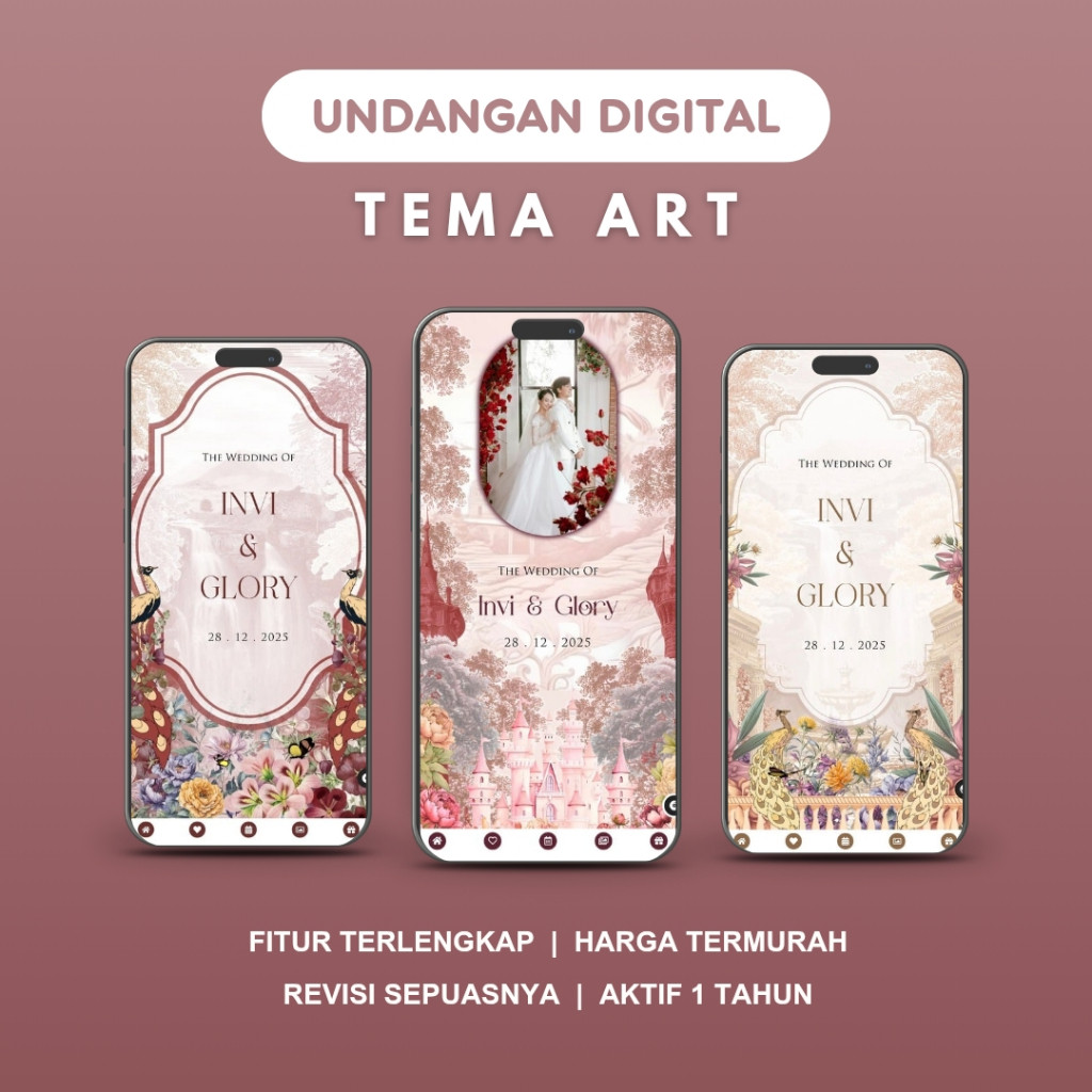 

TEMA ART - Undangan Digital Pernikahan Website Online Tema Art Premium Aesthetic Elegan Foto & Tanpa Foto