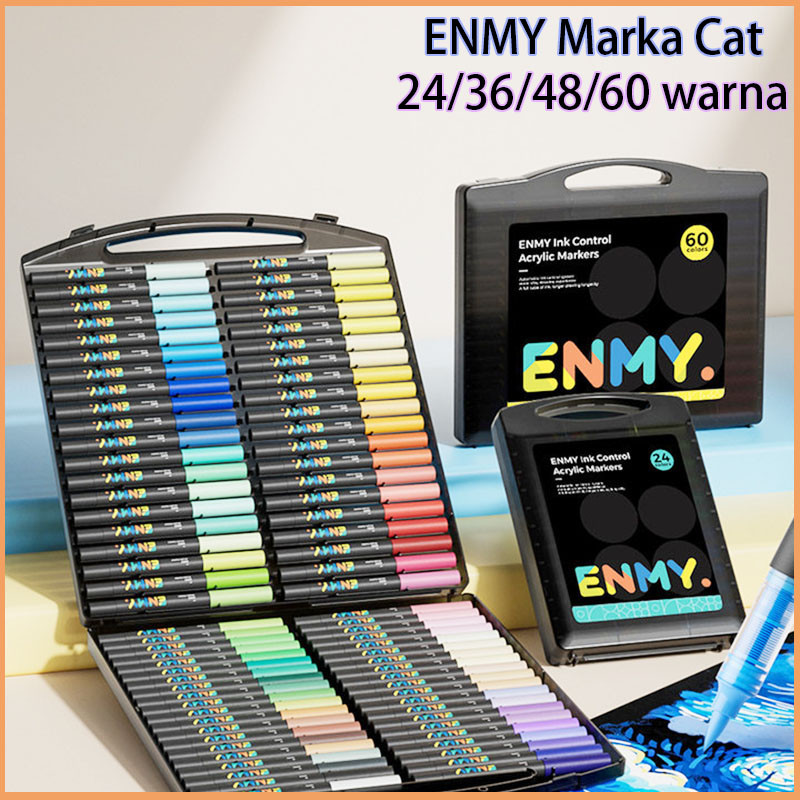 

ENMY Marker Cat Akrilik Sistem Cairan/ Khusus Anak dan Siswa untuk Melukis 24/36/48/60warna