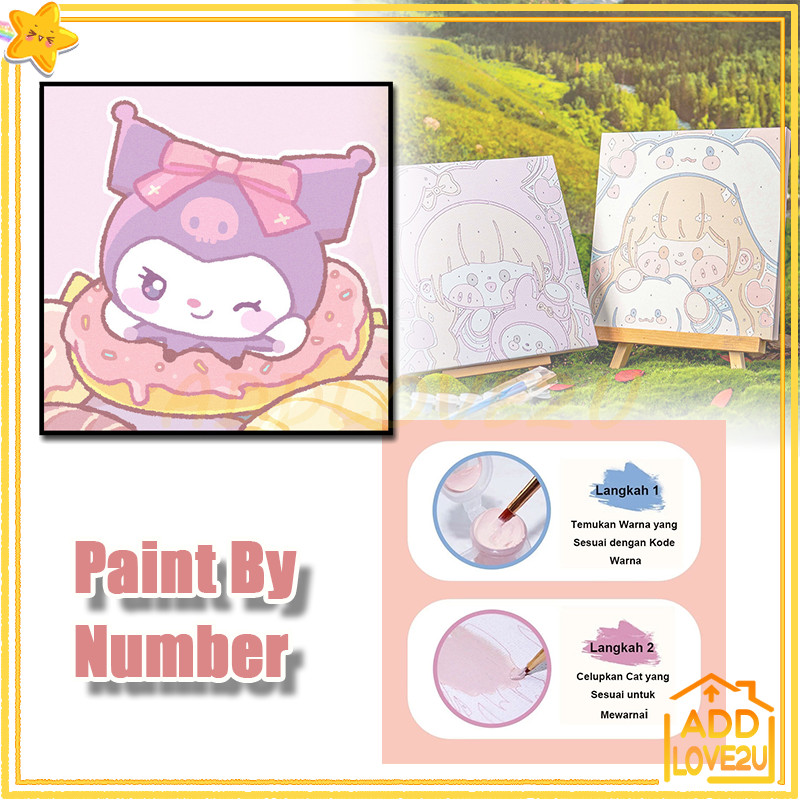 

Paint By Number 20x20/Kartun Sanrio DIY Painting Kit Canvas Paint Set/DIY Painting Kit Canvas Paint