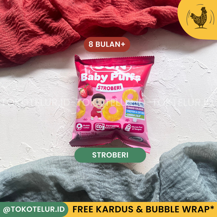 

SUN - Baby Puffs | MPASI Puff Jagung - Cemilan Sehat Bayi - Stroberi