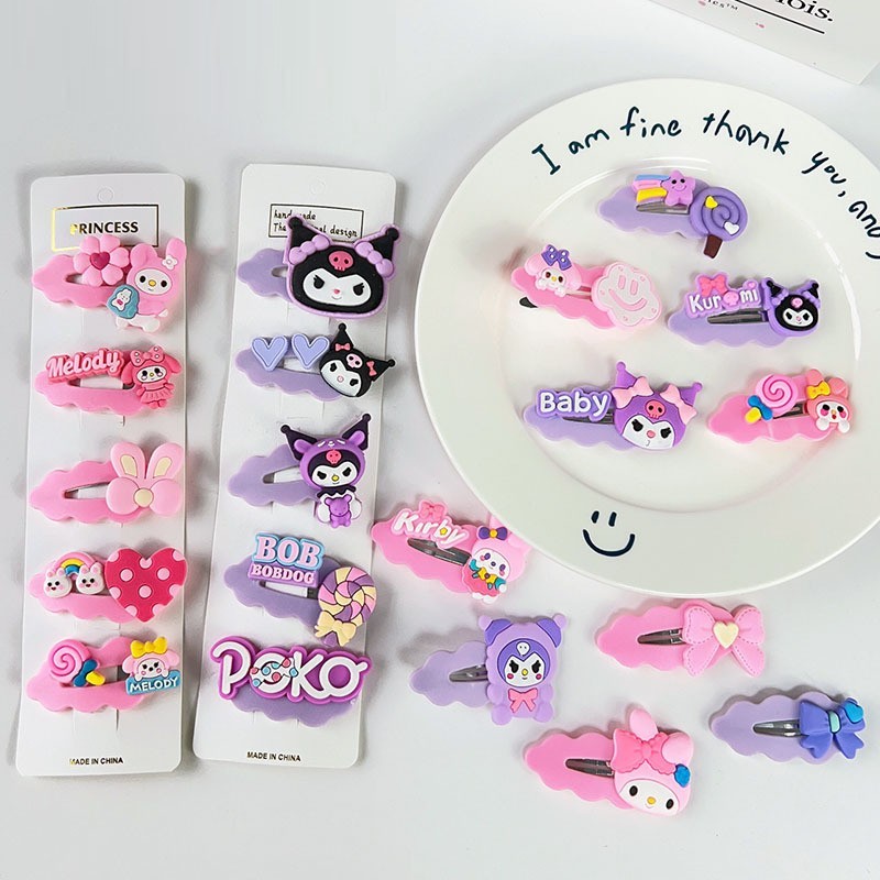 Wemee - Jepit Rambut Anak Karakter - Set 5pcs - Jepit Rambut Anak Lucu - Jepitan Anak Karakter