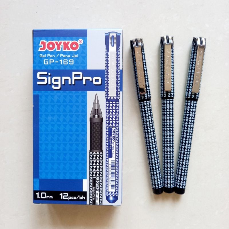 

[ LUSIN MURAH ] Pulpen Gel Pen Pena Jel 1.0 mm SignPro Joyko GP-169 Sign Pro Hitam / Biru
