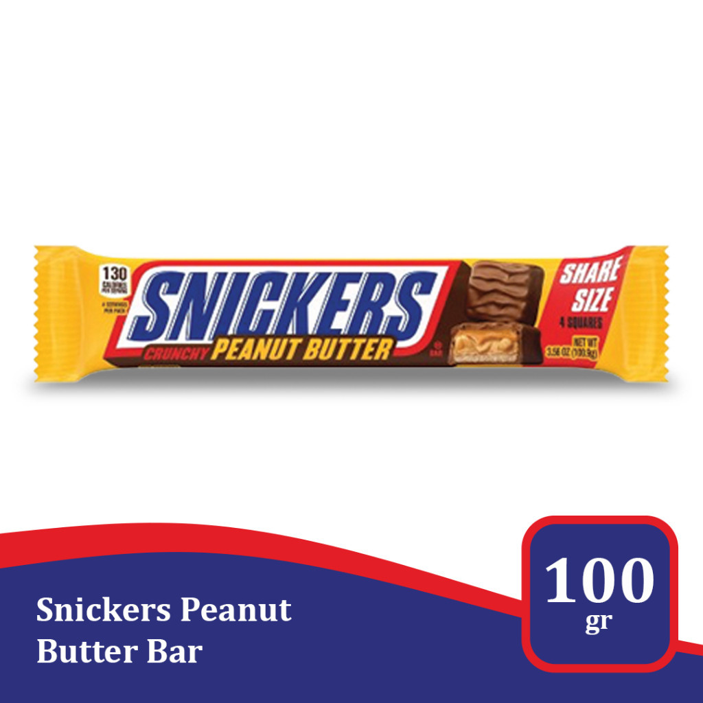 

Snickers Crunchy Peanut Butter Bar Share Size 100g / 3.56 oz - Cokelat dengan Selai Kacang