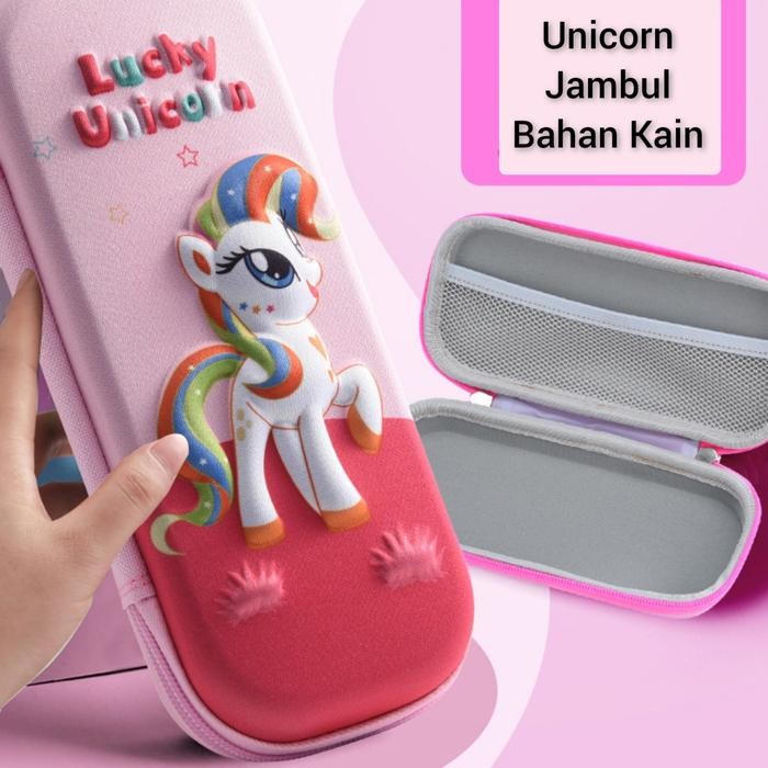 

AKS54~ [Trend Mainan] Kotak Pensil 3D Timbul Alat tulis Anak Motif Karakter Tempat Pensil - Unicorn Jambul