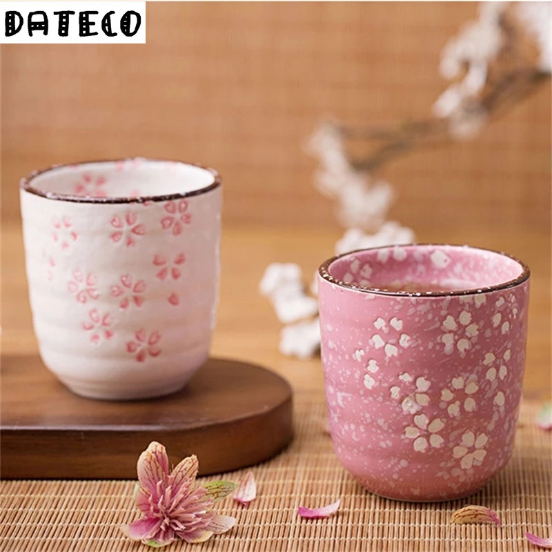 Ceramic Sakura Underglaze Kung Fu Tea Set Drinking Tea Cup Single Household Porcelain Cup Water Cup 