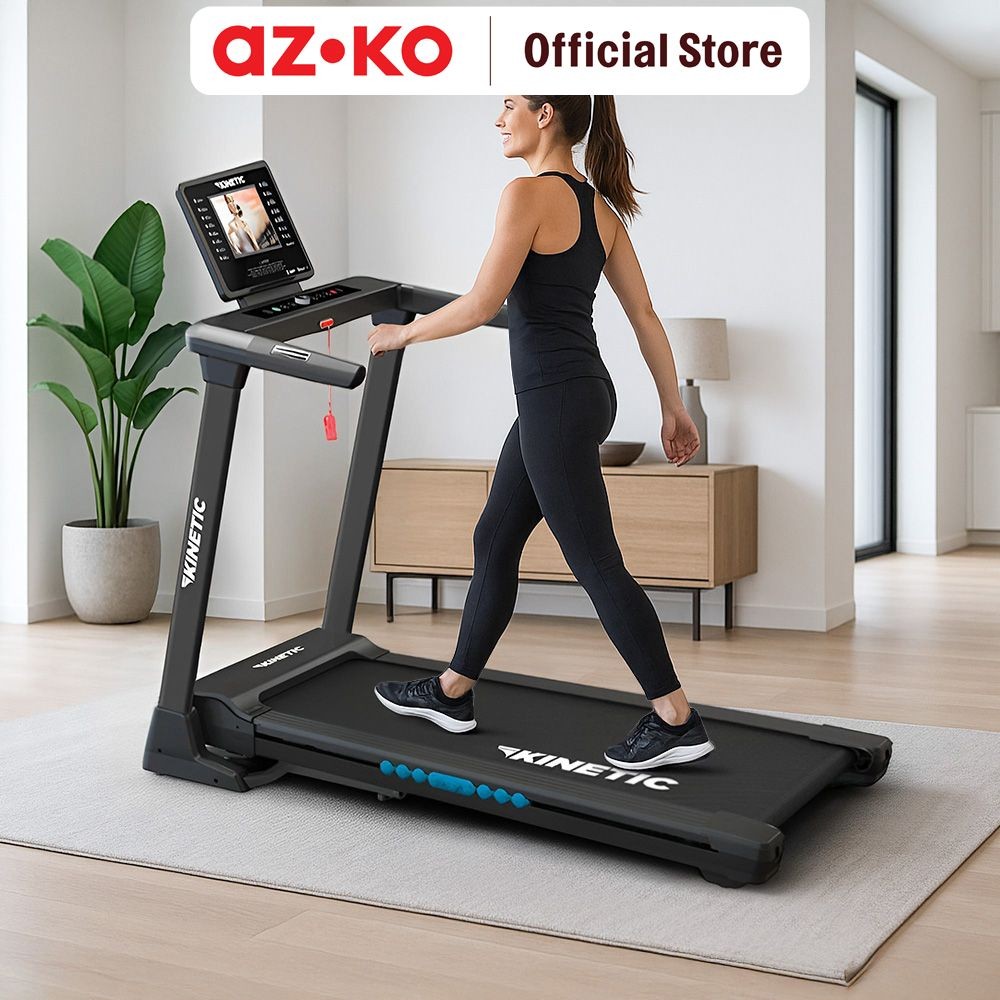 AZKO Kinetic Motorized Smart Treadmill 3 Hp 99P Tft - Hitam Alat Fitnes Olahraga Lari Peralatan Fitn