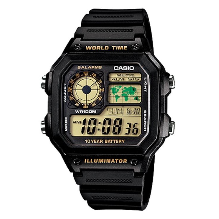 Casio General AE-1200WH & AE-1200WHD- Pria - Digital - - AE-1200WH-1B