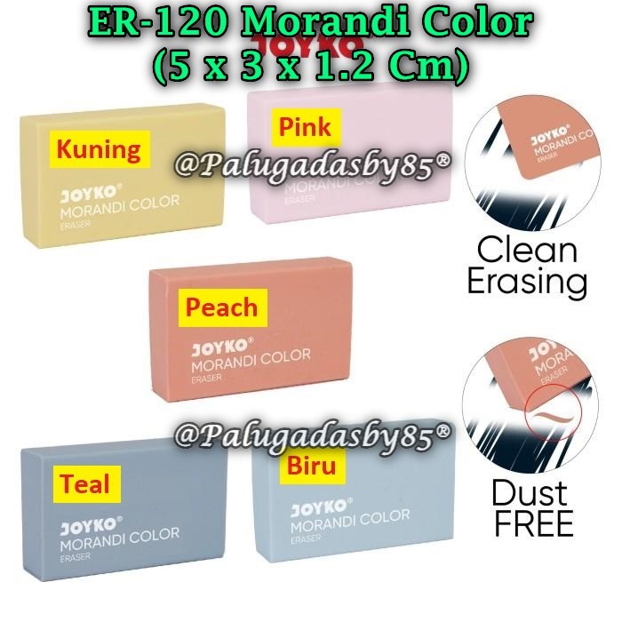 

(1 Pak/30) GROSIR Penghapus JOYKO ER-120 Morandi Color / Penghapus Eraser Joyko ER-120 (Pak/30)