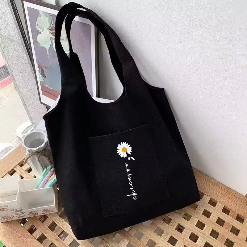 Tas Totebag Wanita Tas Kuliah Aesthetic Bisa COD Totebah Kain Kanvas
