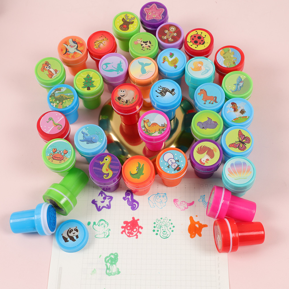 

5-50pcs Assorted Stamps Kids Self-ink Stamps Children Toy Stamps Smiley Face Seal Scrapbooking DIY Painting Photo Album Decor