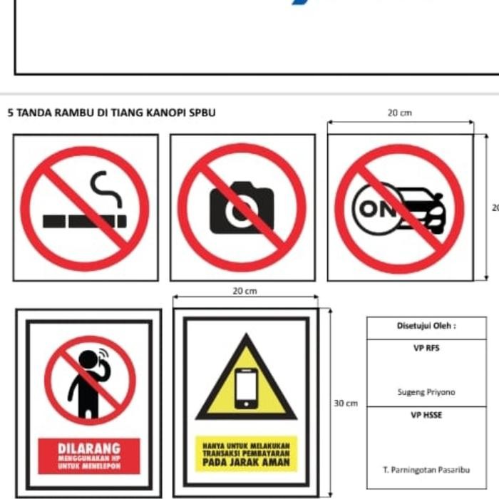 

TL 1 Set Stiker 5 Rambu SPBU - Horizontal