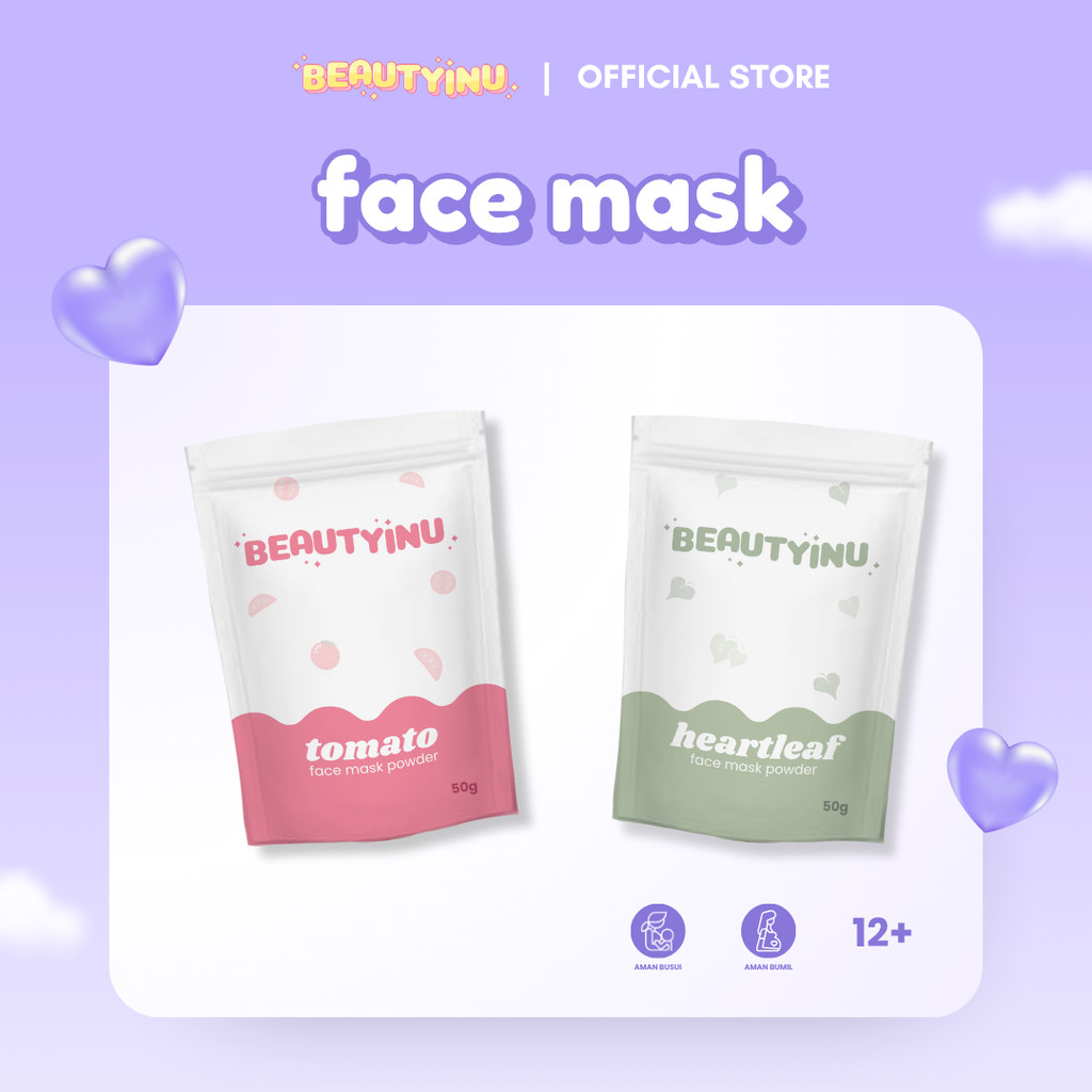 Beautyinu Facemask Powder - Varian Tomato & Heartleaf 50gr