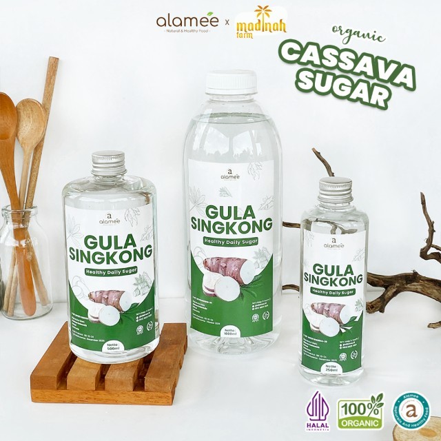 

ALAMEE Gula Singkong Ketela Organik Cair Asli Rendah Kalori Pemanis Sweetener Fructose Gluten Free madinah