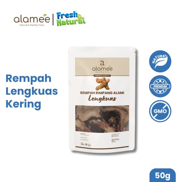 

ALAMEE Lengkuas Kering Dried Galangal Iris Rempah Organik Alami Bumbu Seasoning Masakan Masak 50gr fresh and natural