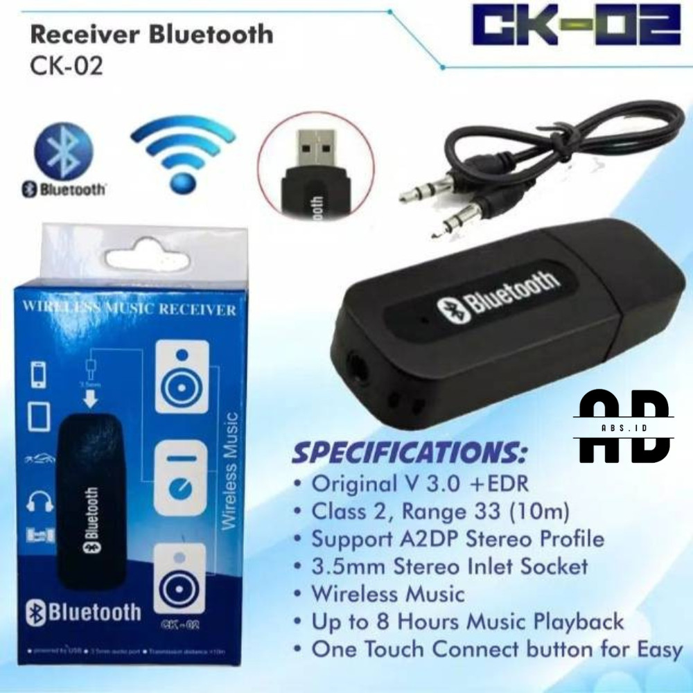 ABS - BLUETOOTH RECEIVER WIRELESS STEREO AUDIO ADAPTER USB / USB BLUETOOTH SPEAKER AUDIO MUSIC CK02 