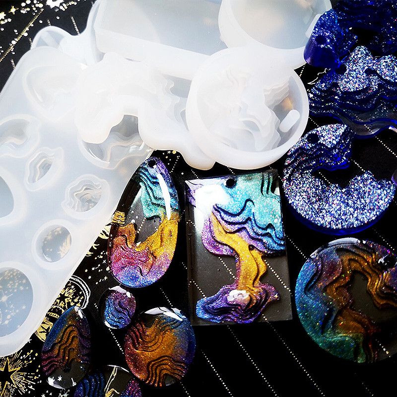 

3D Seaview Sea Island Jewelry Pendant Silicone Molds Epoxy Resin Moulds DIY Making Supplies Dangle Molds for Necklace Keychain