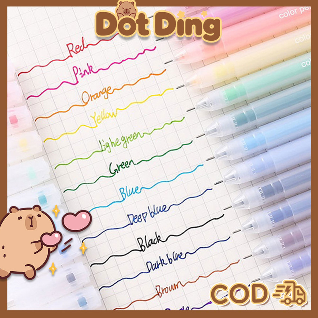 

[DOTDING] Set Highlighter 12 Warna Netral - Spidol Stabilo Untuk Catatan, Buku & Sketsa, Warna Soft Eye Protection H178