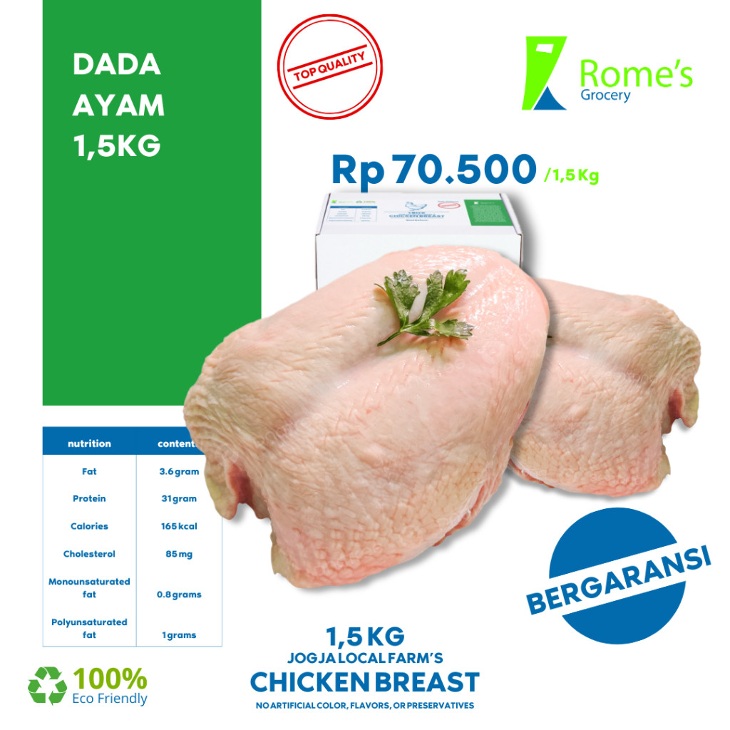 

Dada Ayam | 1.5 Kg | Fresh 100% | Bergaransi | Rome's Grocery