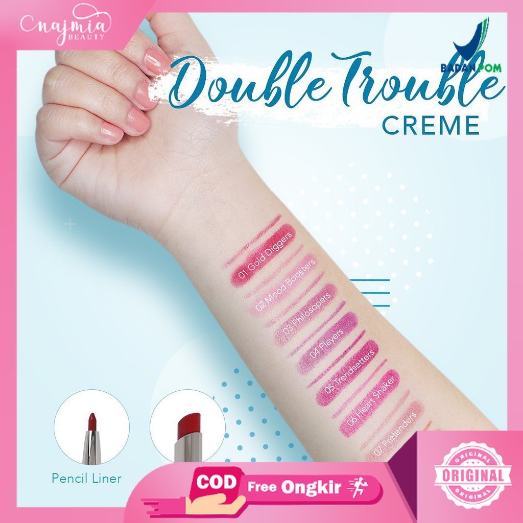 Najmia Ofc Madame Gie Double Trouble Creamy – Makeup Lipstick Two In One