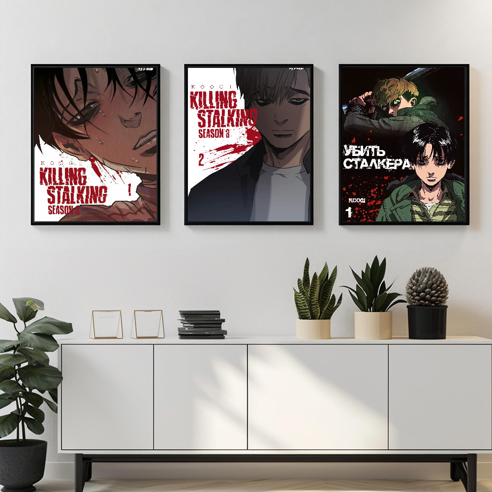 Killing Stalking Anime   Poster Self-adhesive Art Waterproof Paper Sticker Coffee House Bar Room Wal