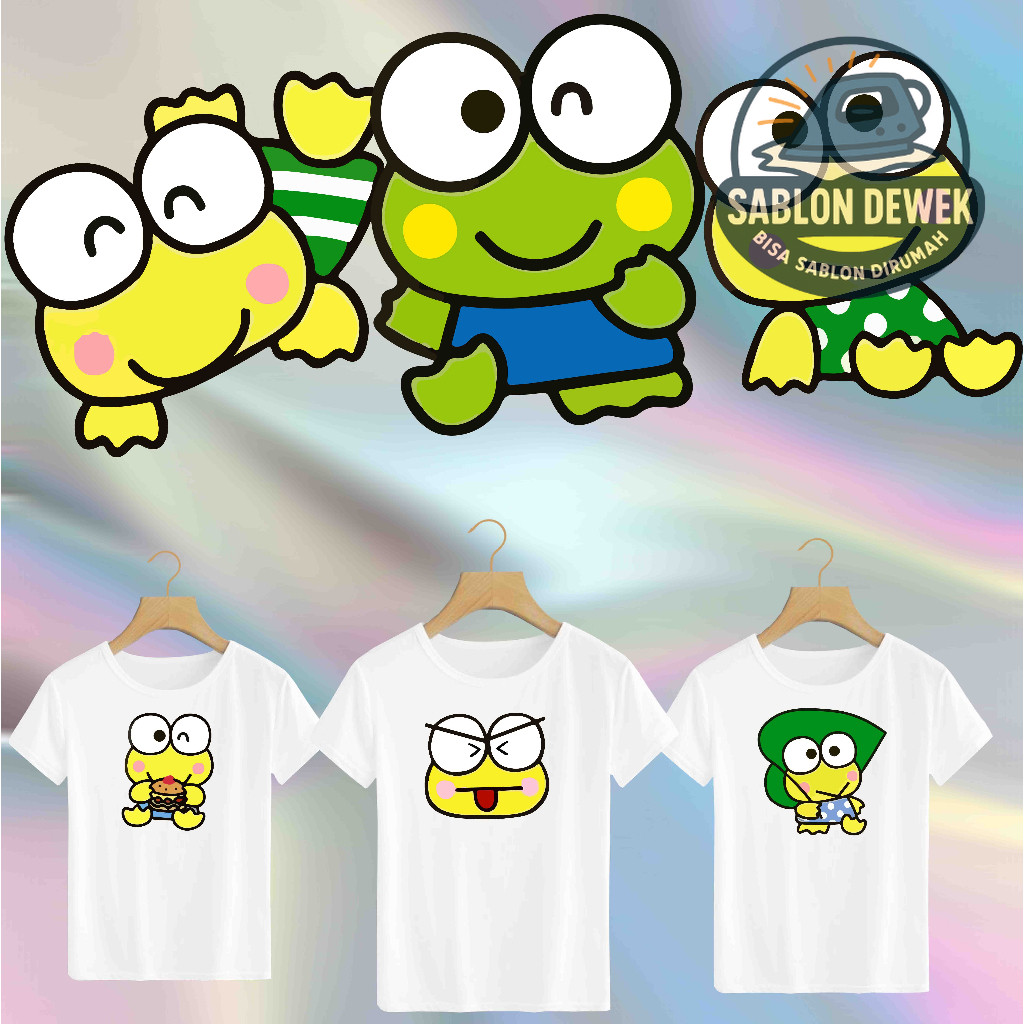 

SABLON STICKER DTF UKURAN A5 TEMA KEROPPI