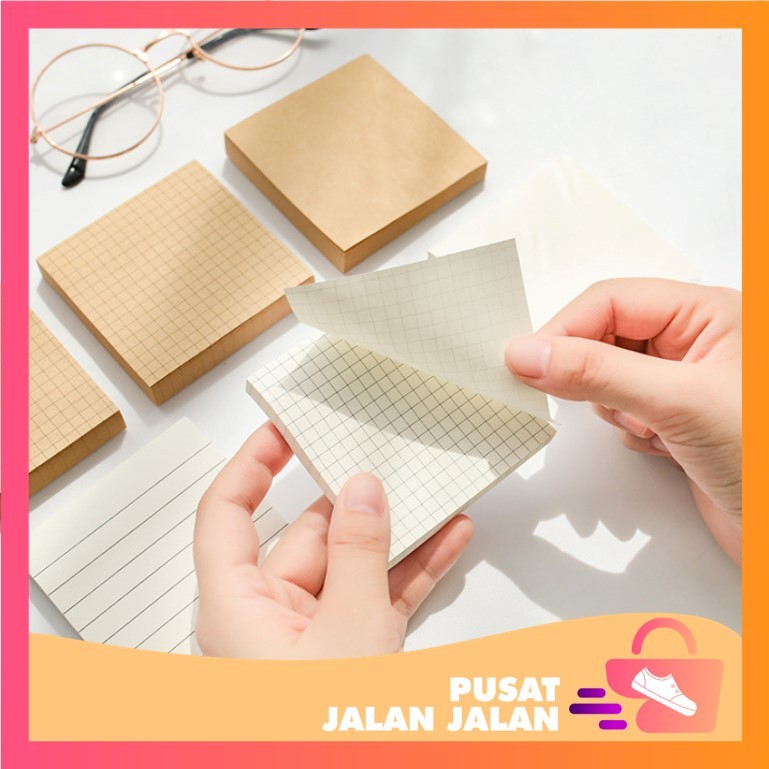 

PJJ - S6291 Sticky Note Memo Kraft Paper / Memopad Sticky Notes Vintage / Memo Tempel Mini Simple / Sticker Notes Catatan Mini