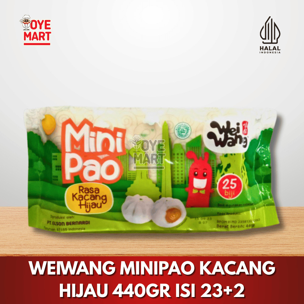 

WEIWANG MINIPAO RASA KACANG HIJAU 440GR ISI 23 BONUS 2