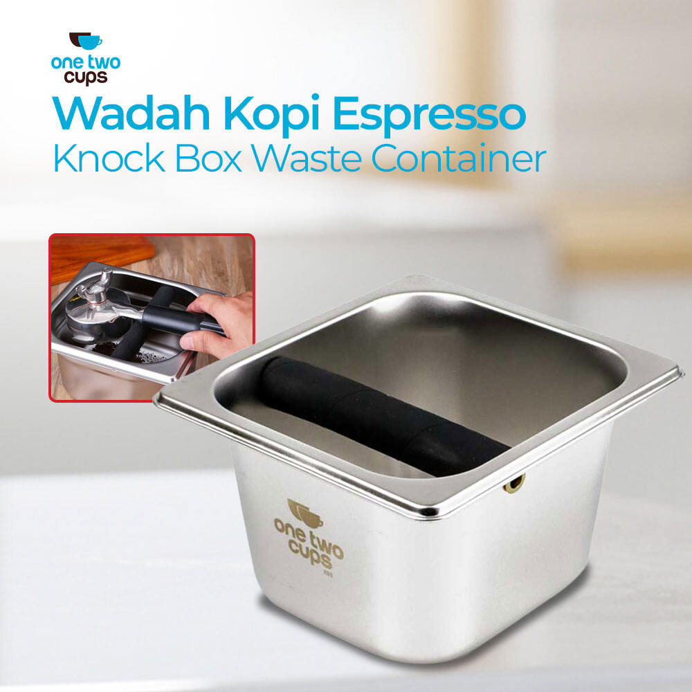 

ONE TWO CUPS Wadah Ampas Kopi Espresso Knock Box Container 17.6cm-KB3